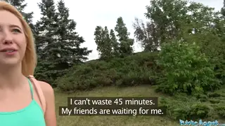 Blonde Stranger Accepts Cash for Outdoor POV Encounter