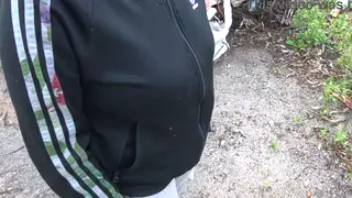 Middle Eastern European MILF Takes Older Man Outdoors for Cumshot