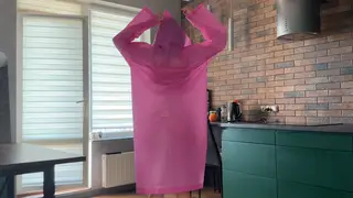 Busty Euro MILF Tries Lingerie in Kitchen Cam Show