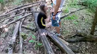 Blonde European Teen Couple Fucks in the Forest