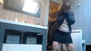 European MILF in Skirt Pisses and Teases in POV