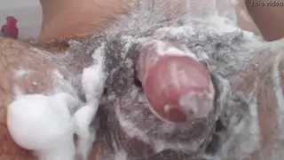 Solo Guy Strokes to Cumshot Under the Shower Spray