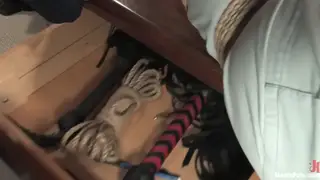 Busty Tattooed Domme Pegs Bound Sub After Spanking