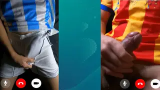 Rival Jocks Masturbate Together on Video Call After Game