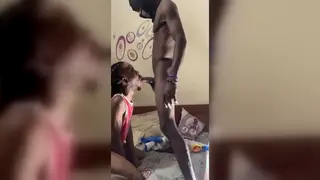 Ebony Daddy Barebacks Slim Employee at Home