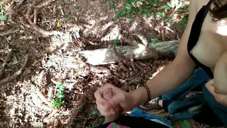 Teen Couple Gets Caught in Public Park Blowjob Ending in Squirt