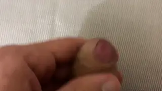 Solo Guy Strokes Elastic Cock in Quick Masturbation Clip