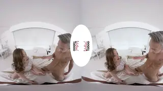Petite Stepsister Rides Two Guys in Threesome Prank