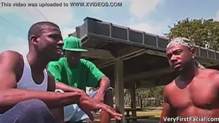 Ebony Stud Gets Glazed After Deep Suck