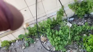 Hairy Latino Daddy Strokes and Pisses Outdoors POV