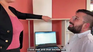 Curvy Latina Boss Spanks Employee in Office Roleplay