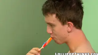 Teen Twink Rides Hard While Sucking a Lollipop