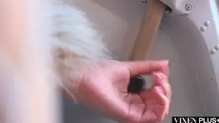 Blonde and Brunette Bombshells Share Two Cocks in an Epic Gangbang