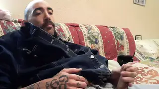 Hairy Mature Guy Works His Big Cock Solo