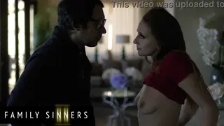 Petite Brunette Seduces Stepfather After Heated Fight