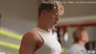 Tattooed Gym Buddies Share a Locker Room Threeway