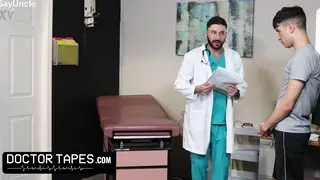 Doctor Examines Student on Hospital Desk