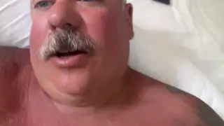 Hairy Mature Bear Coach Strokes His Fat Cock at His Desk