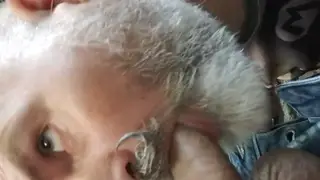 Hairy European Bear Drains a Deep Throat on the Job