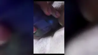 European Amateur Swallows Cum After Toy Play During a Video Call