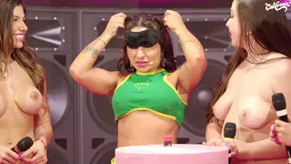 Busty Blonde and Curvy Brunette Share a Lesbian Orgy