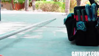 Pool Man Surprises Stressed Husband with Doggystyle