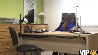 Busty Brunette Auditions for a Loan in Casting Session