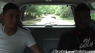 Muscular Latino Gives Slow Handjob to Interracial Partner