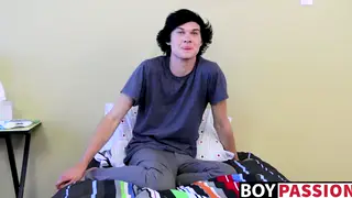 Twink Pleasures Himself with a Dildo and Finishes on Camera