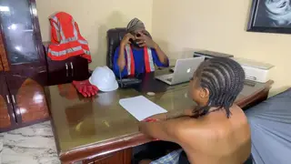 Curvy Girlfriend Takes Charge Over Employee at Desk