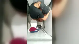 Teen Breeds Bareback in Public Bathroom Then Pisses