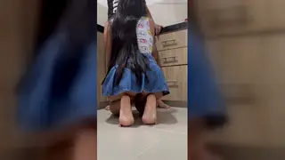 Colombian Teen in Skirt Takes Doggystyle in Kitchen
