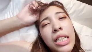 Hairy Japanese Teen Takes Creampie in POV Toy Session