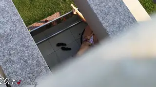 Busty Tattooed Neighbor Caught in Solo Moment