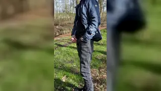 European Teen Strokes His Muscular Body Outdoors