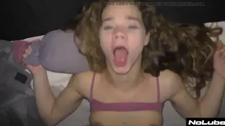 Petite European Teen Swallows After Rough POV Fuck