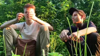 European Twink and Hunk Trade Bareback Rimming in the Woods