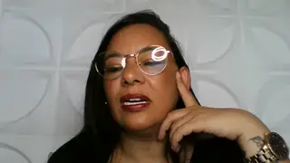 European Woman Whispers Erotic Tale While Touching Herself