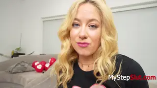 Blonde Stepdaughter Teases Older Man in POV