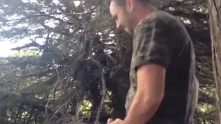 Boyfriends Share Mutual Handjobs Outdoors