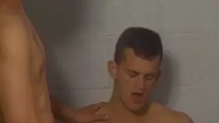 Muscular Soldiers Share Slim Twink in Barracks