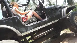 Teen in a Skirt Gets Stuck Outdoors for a Foot Fetish Scene