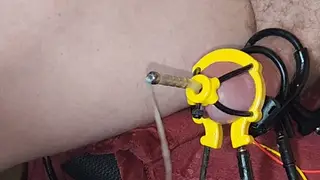 Electro Probe Fills Guy During Hands-Free Orgasm