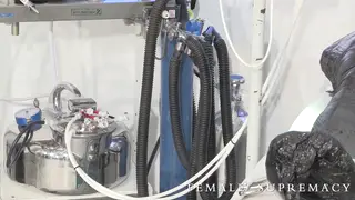 Dominatrix Restrains Submissive in Latex Hospital Scene