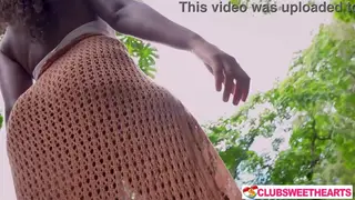 Ebony Goddess Rides POV Cock Outdoors After Deepthroat