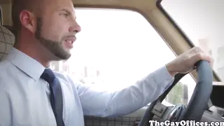 Muscular Boss Takes His Employee Over the Desk
