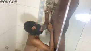 Busty Babe Takes BBC Deep in Shower