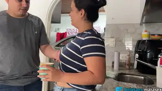 Busty MILF Squirts Hard During Webcam Session With Stepbrother