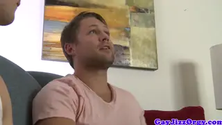 Muscular Hunk Drenched in Facial Cumshots During Orgy