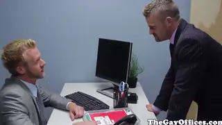Suited Hunk Dominates Colleague With Bondage Massage